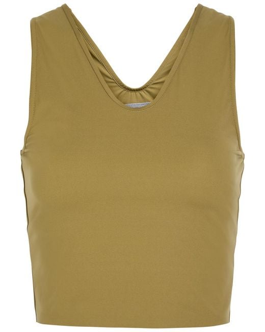 Spense Green Cosmic Form Cropped Tank Top