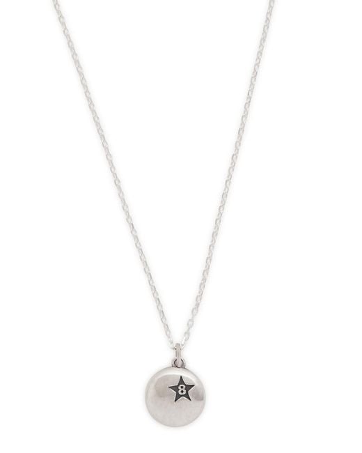 Twojeys White 8 Ball Sterling-Plated Necklace for men