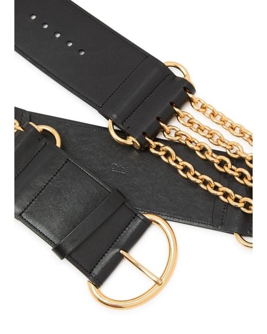 Chloé Black Chloé Camera Chain Leather Belt