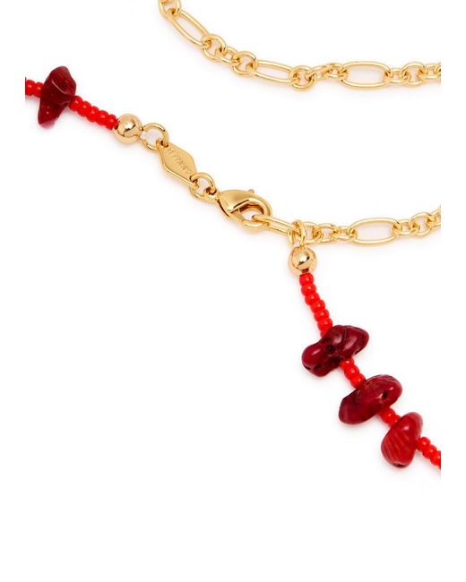 Anni Lu Red Reef Beaded 18Kt-Plated Belt