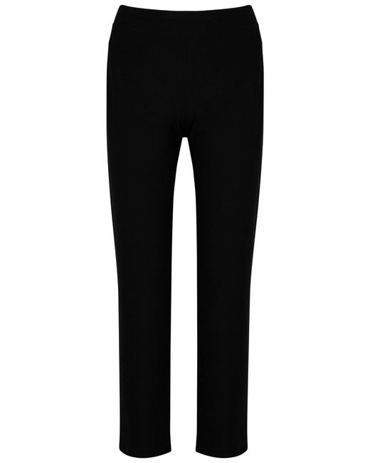 Eileen Fisher Black Cropped Slim-Leg Trousers