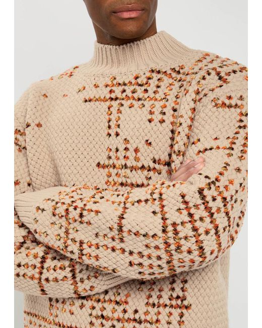 Dries Van Noten Natural Mauritius Patterned Wool-Blend Jumper for men