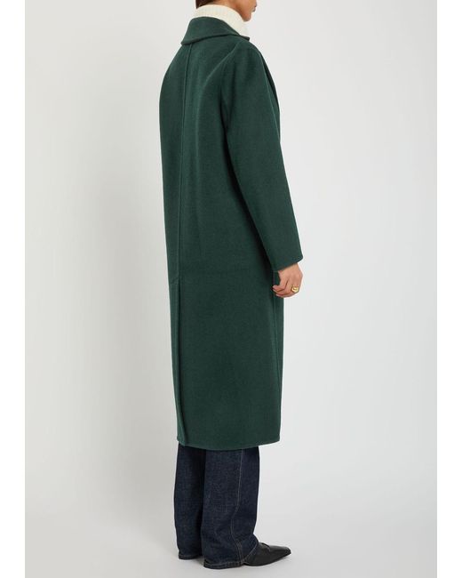 Vince Green Single-Breasted Wool-Blend Coat