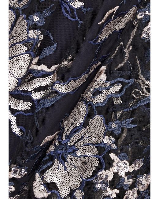 Marina Rinaldi Black Furio Sequin-embellished Tulle Top