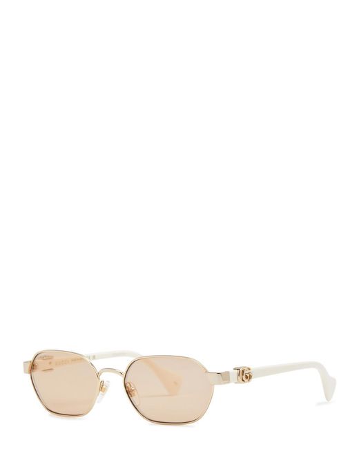 Gucci Metallic Oval-frame Sunglasses
