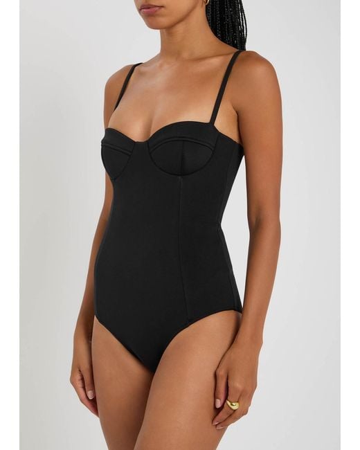 Esse Studios Black Panelled Jersey Bodysuit
