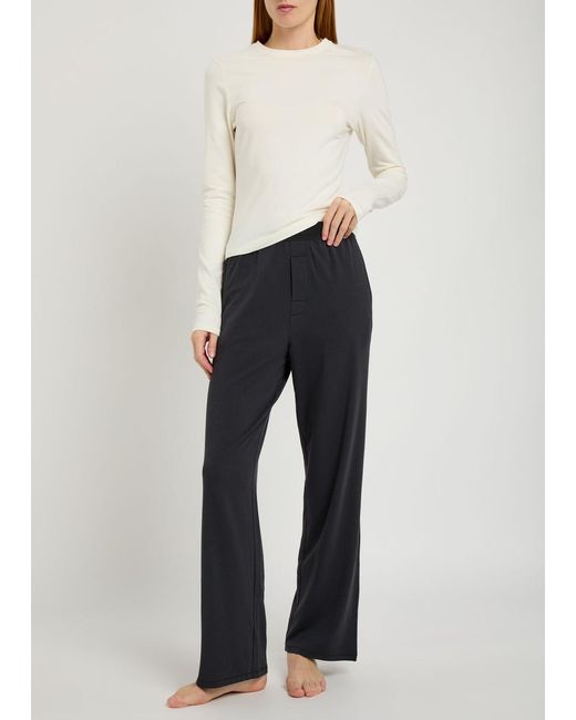 Skims Blue Modal-Blend Wide-Leg Trousers