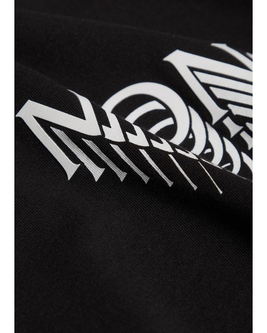 Moncler Black Logo-Print Cotton T-Shirt for men