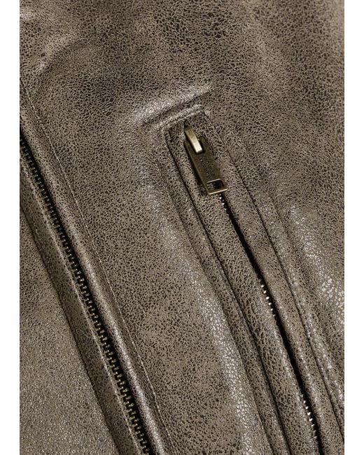 Isabel Marant Brown Evina Shearling-Trimmed Faux Leather Coat