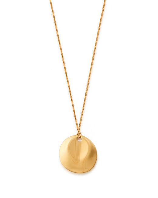 Nina Gordon Metallic Dented Medallion 14Kt Vermeil Necklace