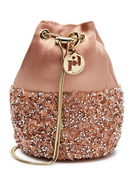 Rosantica Brown Baia Embellished Satin Pouch
