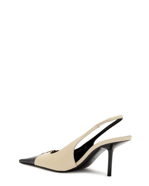 Saint Laurent Metallic Babylone 75 Panelled Leather Pumps