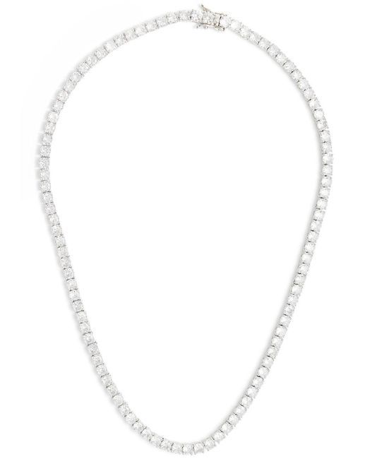 Fallon White Grace Crystal-embellished Tennis Necklace