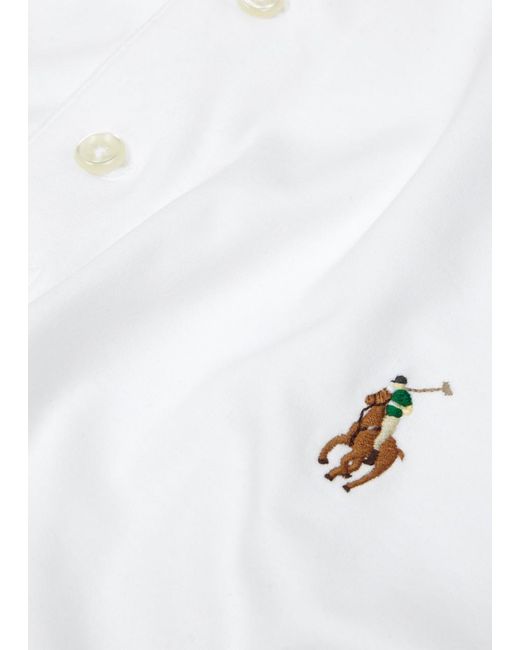 Polo Ralph Lauren White Slim Pima Cotton Polo Shirt, Shirt, Split Side for men
