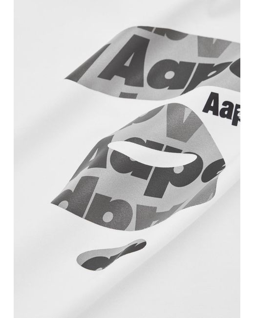Aape White Logo-Print Cotton T-Shirt for men
