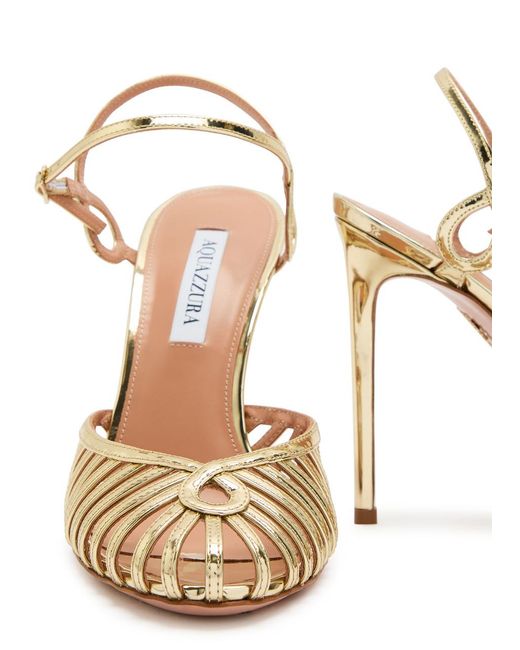 Aquazzura Sweet Surrender 105 Metallic Leather Pumps