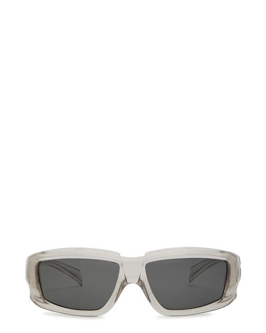 Rick Owens Gray Rectangle-Frame Sunglasses