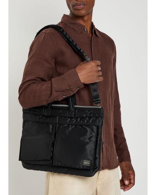 Porter-Yoshida and Co Black Tanker Helmet Short Nylon Tote for men
