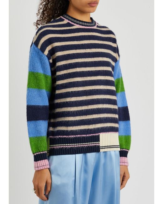 Stine Goya Blue Shea Striped Knitted Jumper