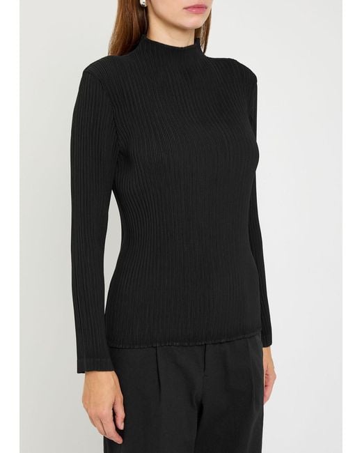 Issey Miyake Black Pleated Crepe Top