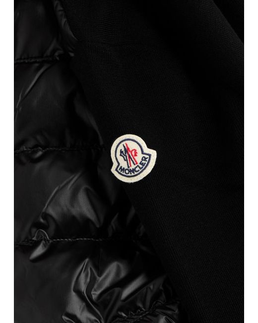 Moncler Black Quilted Nylon And Wool Jacket for men