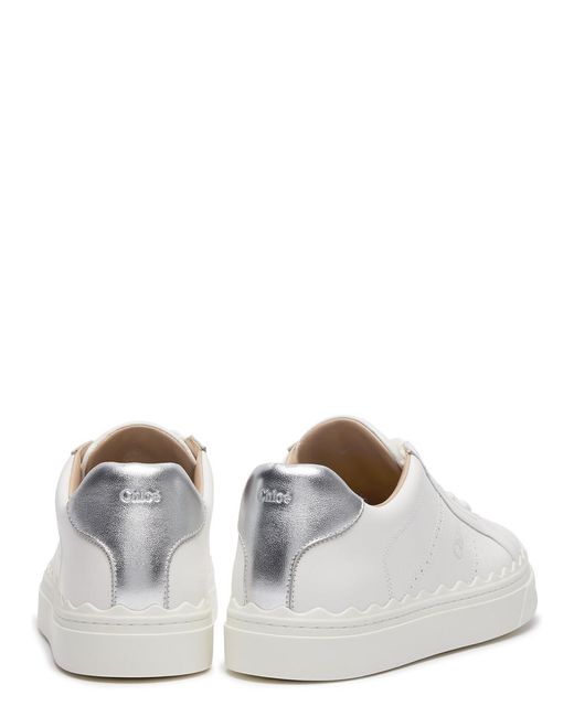 Chloé White Lauren Leather Sneakers
