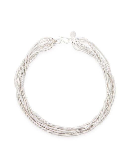 Sapir Bachar White Multi-Snake Sterling Choker