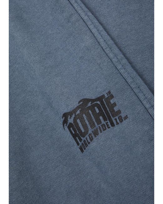 ROTATE SUNDAY Blue Enzyme Logo-print Cotton Sweatpants