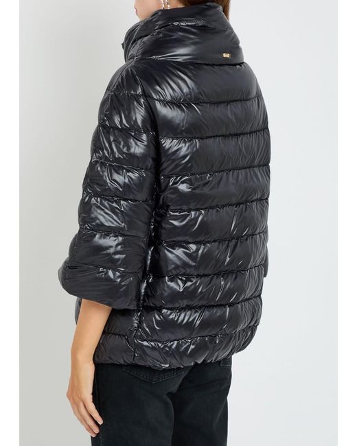 Herno Black Quilted Shell Jacket