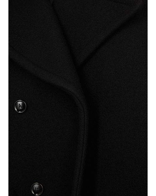 Alaïa Black Alaïa Double-breasted Wool-blend Pea Coat