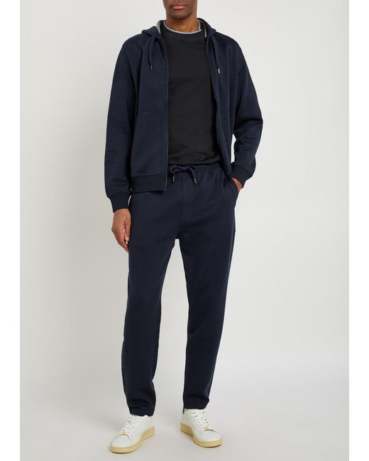 Brunello Cucinelli Blue Tapered-Leg Cotton-Blend Sweatpants for men