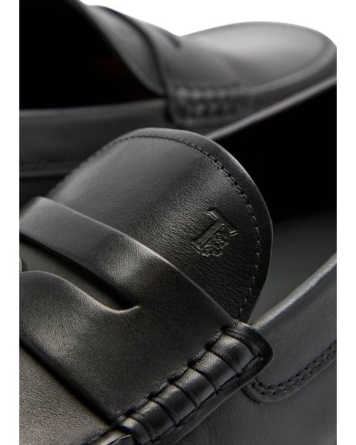 Tod's Black City Gommino Leather Loafers for men