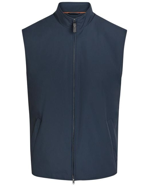 Tod's Blue High-Neck Stretch-Shell Gilet for men