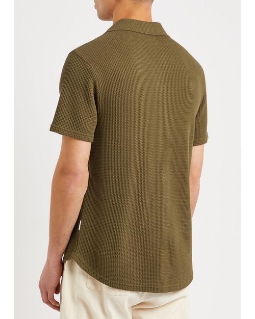 Oliver Spencer Green Austell Waffle-knit Cotton Polo Shirt for men