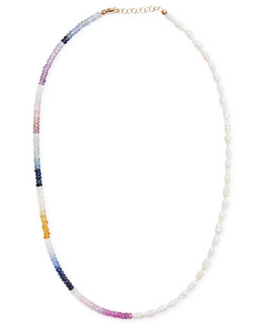 Roxanne First White Can't Decide Pearl And Sapphire Necklace