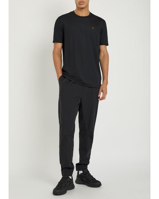 Now You Live Black Shearsby Logo-Print Jersey T-Shirt for men