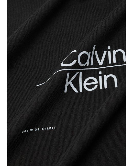 Calvin Klein Black Optic Logo-Print Cotton T-Shirt for men