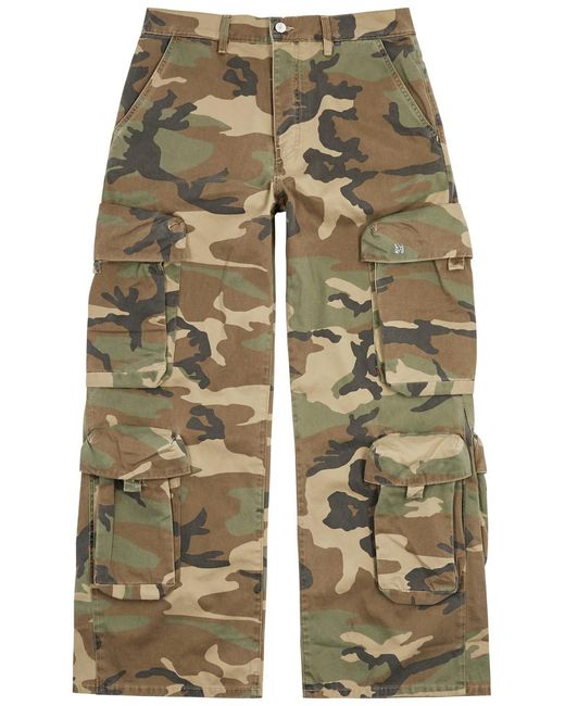 Amiri Natural Camouflage Wide-leg Cargo Jeans for men