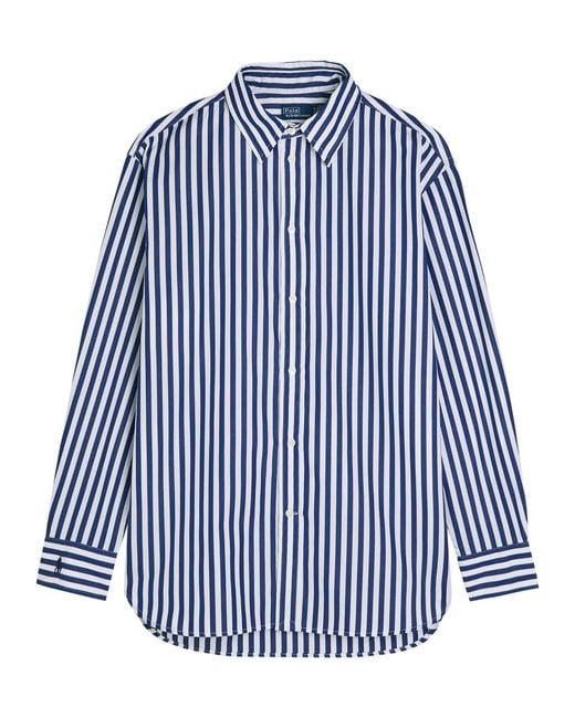 Polo Ralph Lauren Blue Striped Cotton-Poplin Shirt