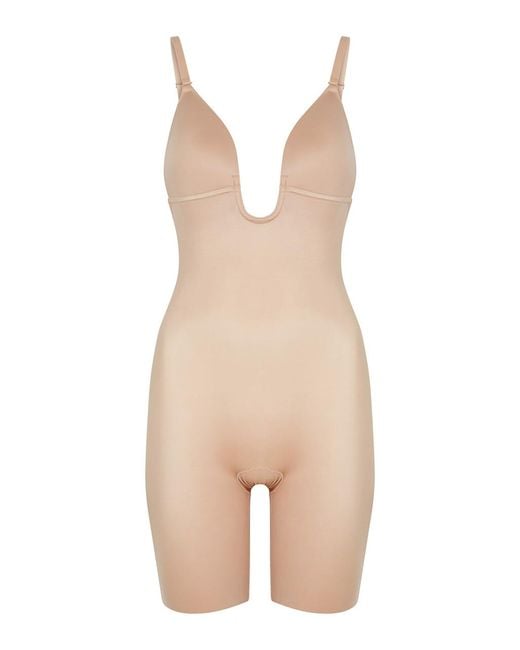 Spanx Natural Suit Your Fancy Open-bust Mid-thigh Bodysuit