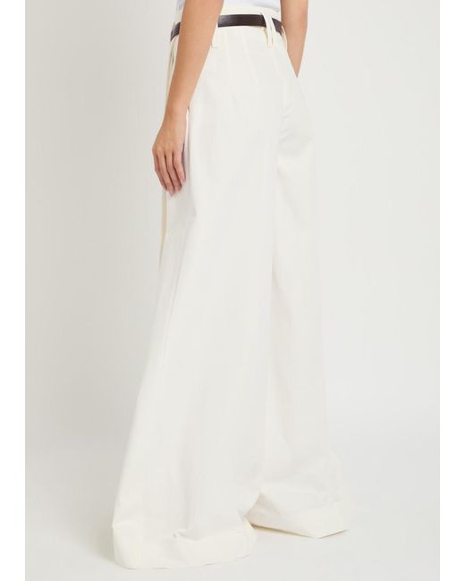 A.W.A.K.E. MODE White Split Cotton-Poplin Trousers