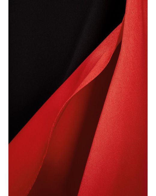 Solace London Red Irma Off-The-Shoulder Draped Gown