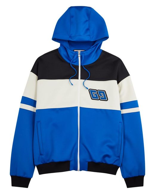 Gucci Striped Hooded Neoprene Jacket in Blue for Men | Lyst UK