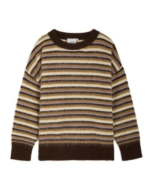 LMND Lemonade Brown Dakota Striped Brushed-Knit Jumper