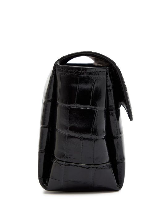 Totême Black Crocodile-Effect Leather Clutch