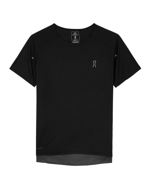 On Shoes Black Performance Panelled Stretch-Jersey T-Shirt