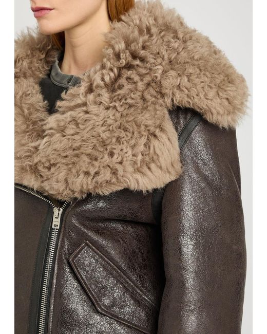 Acne Black Leather Shearling Jacket