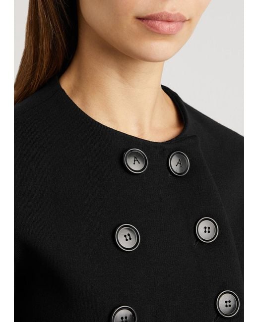 Alaïa Black Double-Breasted Wool-Blend Cardigan