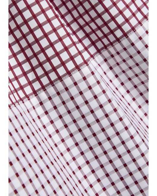 LIBEROWE Red Eve Checked Cotton Midi Skirt