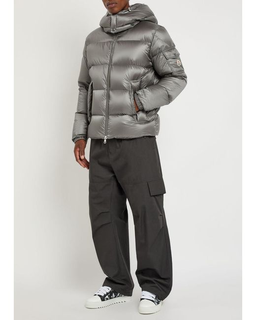 Moncler Gray Couyere Quilted Hooded Shell Jacket for men